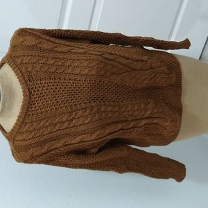 Custom Made Knitted Oversized Cropped Sweater in Brown